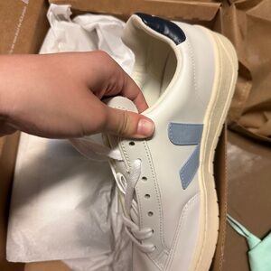 Veja V12 Men's White and Navy Sneakers